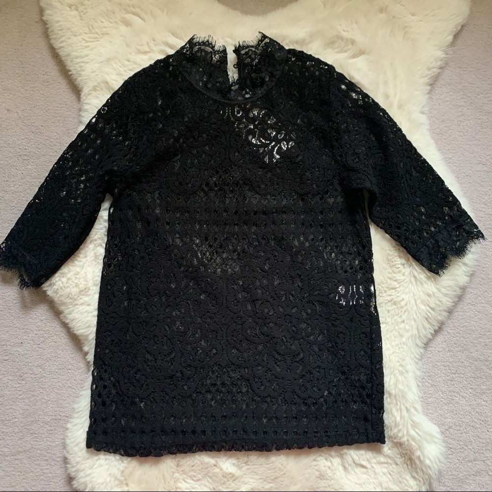 New Black Zara Lace Top